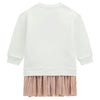 Cream & Pink Glitter Logo Dress