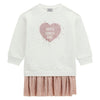 Cream & Pink Glitter Logo Dress