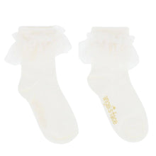 Load image into Gallery viewer, Ivory &#39;Frilly&#39; Socks