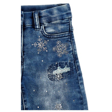 Load image into Gallery viewer, Denim &#39;Elsa&#39; Snowflake Rhinestone Jeans