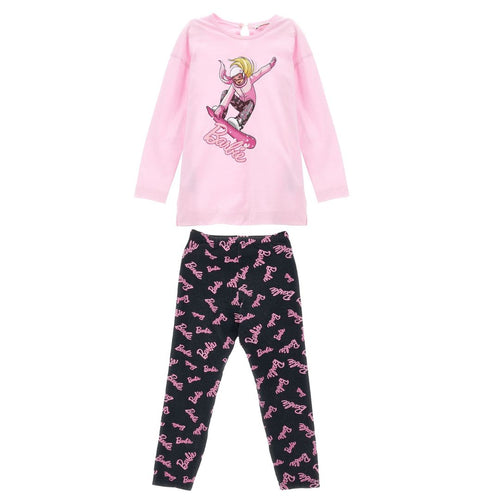 Pink & Black 'Barbie' Legging Set