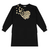 Black & Gold Heart Sweat Dress