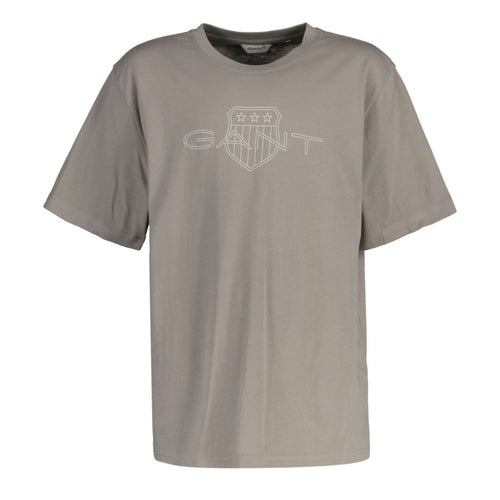 Warm Grey Contrast Shield T-Shirt