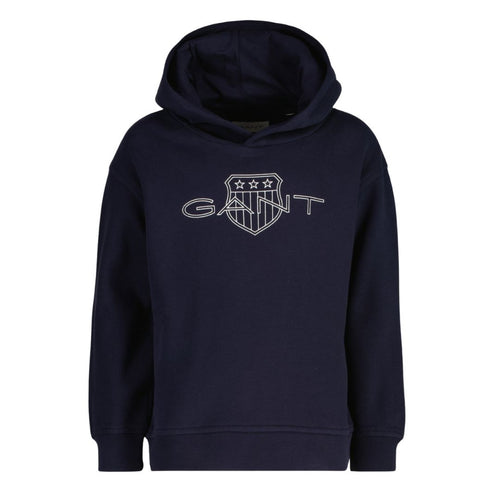 Navy Contrast Shield Hoodie