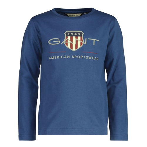 Vintage Blue Logo Shield LS T-Shirt
