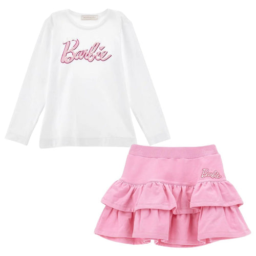 Pink 'Barbie' Skirt & LS Top Set