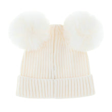 Load image into Gallery viewer, Ivory Pom Pom Beanie Hat