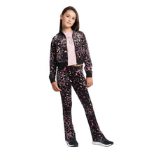 Load image into Gallery viewer, Black Leopard Print &amp; Diamante Logo Bootcut Tracksuit