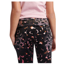 Load image into Gallery viewer, Black Leopard Print &amp; Diamante Logo Bootcut Tracksuit