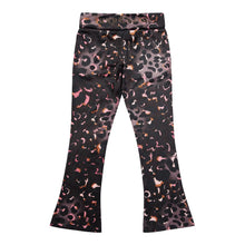 Load image into Gallery viewer, Black Leopard Print &amp; Diamante Logo Bootcut Tracksuit