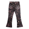 Black Leopard Print & Diamante Logo Bootcut Tracksuit