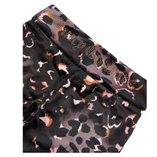 Load image into Gallery viewer, Black Leopard Print &amp; Diamante Logo Bootcut Tracksuit