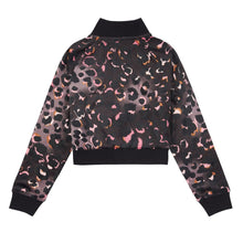 Load image into Gallery viewer, Black Leopard Print &amp; Diamante Logo Bootcut Tracksuit