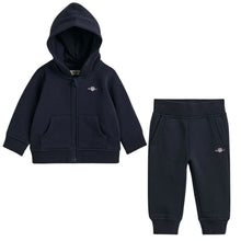 Load image into Gallery viewer, Babies Navy Shield Logo Tracksuit