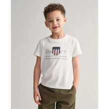 Load image into Gallery viewer, White Large Shield Logo T-Shirt