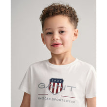 Load image into Gallery viewer, White Large Shield Logo T-Shirt