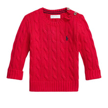 Load image into Gallery viewer, Red Baby Cable Knit Jumper