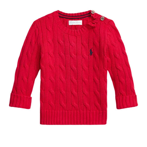 Red Baby Cable Knit Jumper