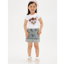 Load image into Gallery viewer, Bambi &amp; Blossom Embroidered Denim Skirt