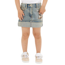 Load image into Gallery viewer, Bambi &amp; Blossom Embroidered Denim Skirt