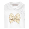 White & Gold Bow Babygrow Set