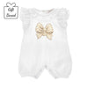 White & Gold Bow Shortie