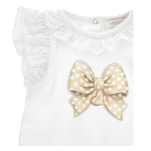 Load image into Gallery viewer, White &amp; Gold Bow Shortie