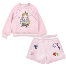 Load image into Gallery viewer, Pink Alice Sweat Top &amp; Shorts Set