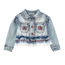 Load image into Gallery viewer, Red Bow Denim Jacket