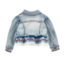 Load image into Gallery viewer, Red Bow Denim Jacket