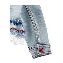 Load image into Gallery viewer, Red Bow Denim Jacket