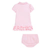 Babys Pink Ruffle Dress & Bloomers