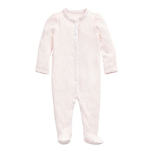 Load image into Gallery viewer, Pink Floral Trimmed Babygrow