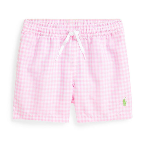 Pink & White Checked Swim Shorts