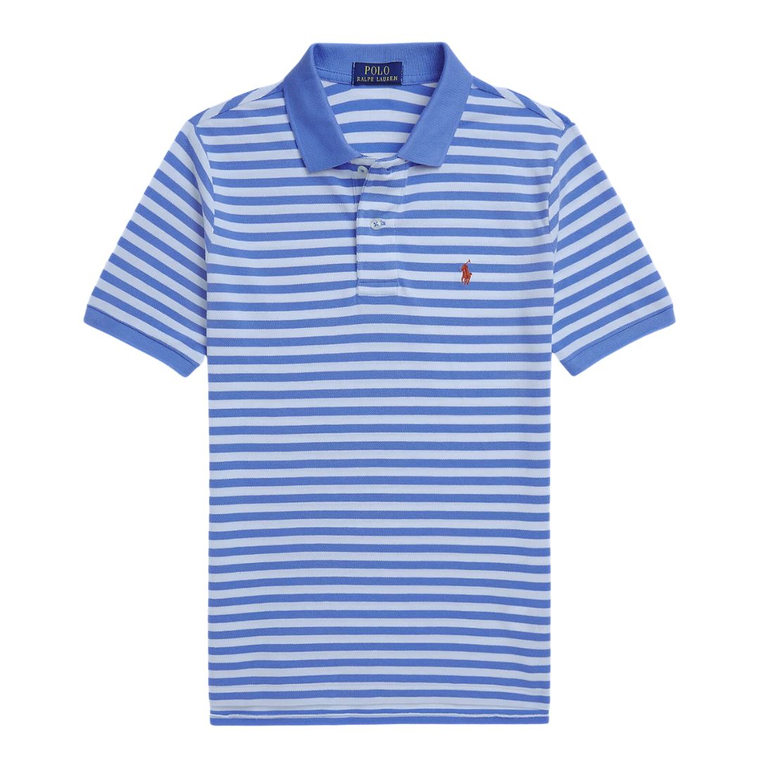 RALPH LAUREN Blue White Striped Polo Shirt – Village Kids