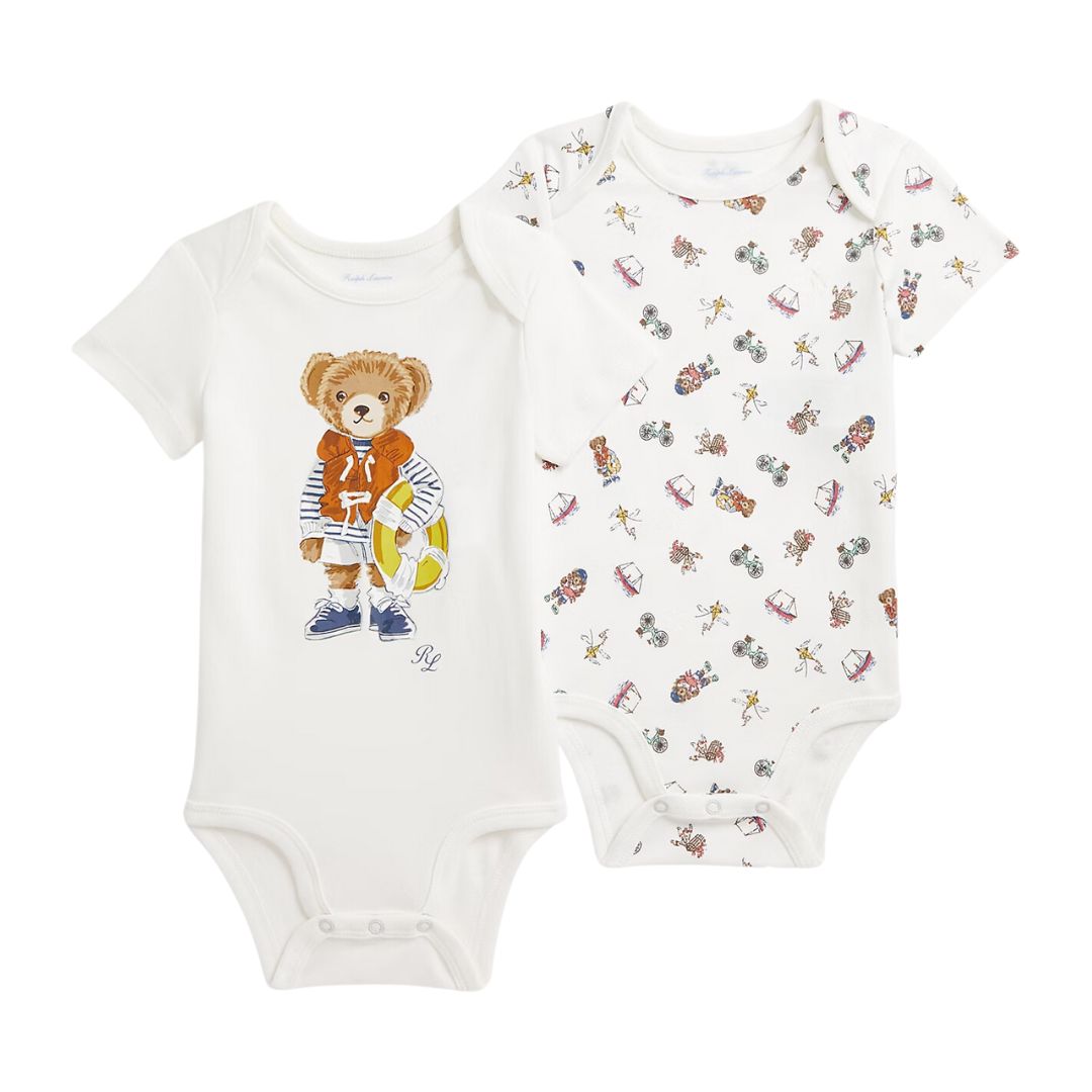 RALPH LAUREN Baby Boys Piece Ivory Bodysuits – Village Kids