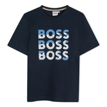 Load image into Gallery viewer, Navy Triple Logo T-Shirt