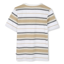 Load image into Gallery viewer, Beige &amp; White Striped T-Shirt