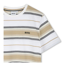 Load image into Gallery viewer, Beige &amp; White Striped T-Shirt
