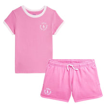 Load image into Gallery viewer, Girls Pink Sweat Shorts &amp; T-Shirt