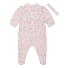 Load image into Gallery viewer, Pink Floral Babygrow &amp; Headband