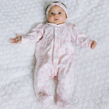Load image into Gallery viewer, Pink Floral Babygrow &amp; Headband