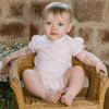 Pink Embroidered Hearts Romper