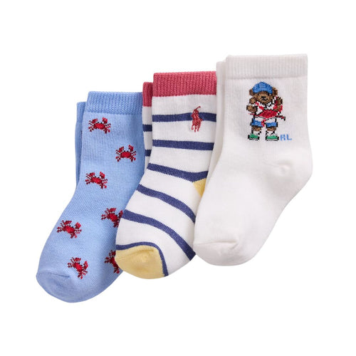 Babys 3 Pairs Motif Socks