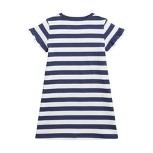 Load image into Gallery viewer, Navy &amp; White Striped Bear Dress