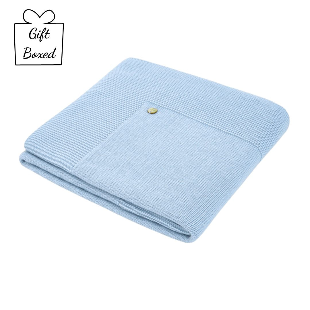 Blue Knitted Blanket