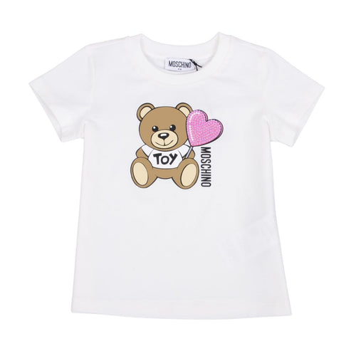 Ivory Sequin Heart Teddy T-Shirt