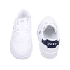 White & Navy Lace Up Trainers