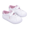 White & Pink Glitter Velcro Trainers