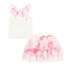 Load image into Gallery viewer, Pink &amp; White &#39;Abbie&#39; Skirt Set